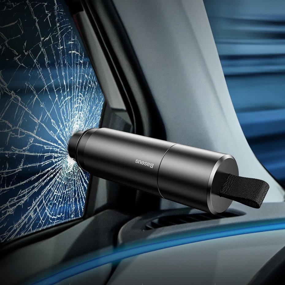 Baseus Sharp Tool Safety Hammer Window-breaking+Safety belt cutting Dark gray