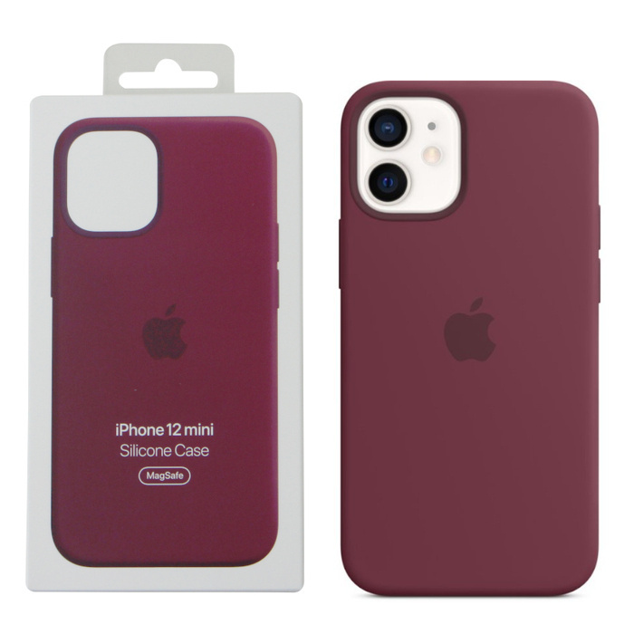 Apple MHKQ3ZM/A	 iPhone 12 mini Silicone Case w/ MagSafe - Plum