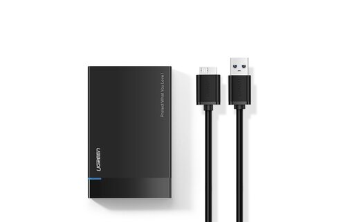 Ugreen - Externe Harde schijf behuizing voor 2'5" SATA HDD/SSD - USB3.0 - Zwart
