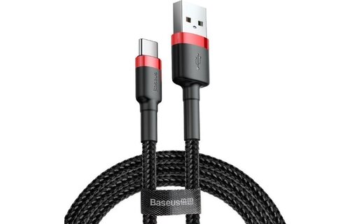 Baseus Cafule USB-kabel 2 m USB A USB C Zwart, Rood