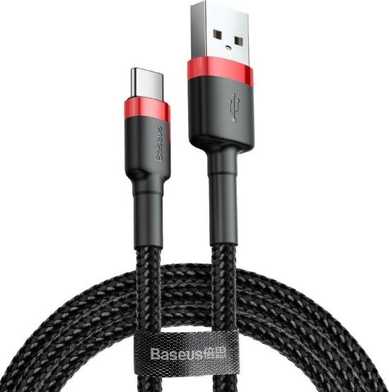 Baseus Cafule USB-kabel 2 m USB A USB C Zwart, Rood