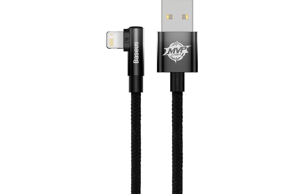 Baseus MVP 2 Haakse USB Kabel Lightning - 1M Zwart