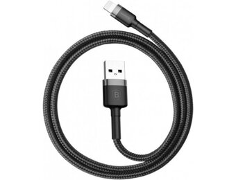 Baseus Geweven Nylon USB naar Lightning Kabel 1M - Grijs