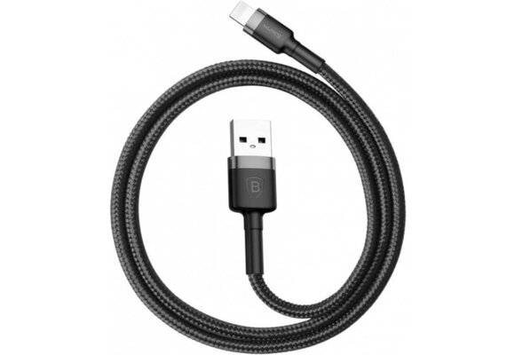 Baseus Geweven Nylon USB naar Lightning Kabel 1M - Grijs
