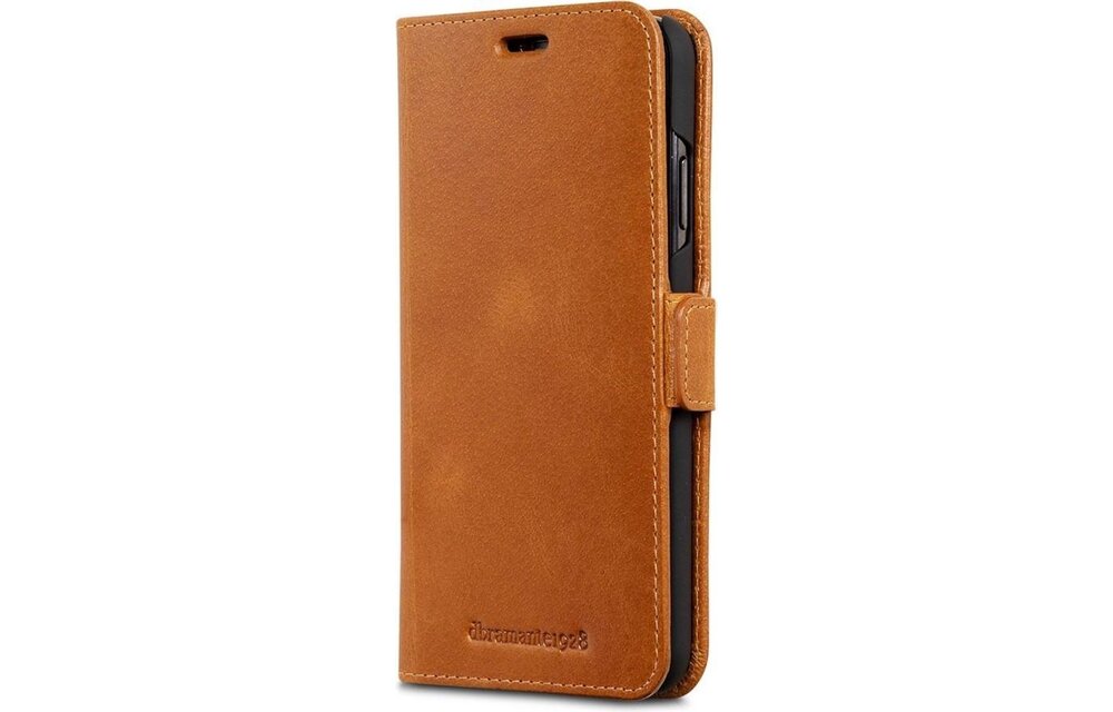 iPhone Xs Max Bookcase hoesje - dbramante1928 - Effen Cognac - Leer