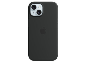 Apple MT0J3ZM/A iPhone 15 Silicone Case w/ MagSafe - Black