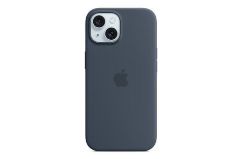 Apple MT0N3ZM/A iPhone 15 Silicone Case w/ MagSafe - Storm blue