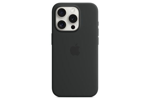 Apple MT1A3ZM/A iPhone 15 Pro Silicone Case w/ MagSafe - Schwarz