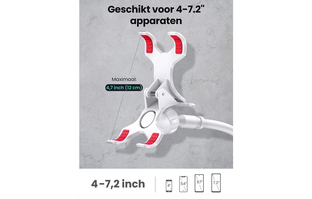 Ugreen - LP113 phone/tablet holder/stand 4 to 7.2 inches - White