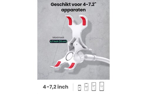 Ugreen - LP113 Telefon-/Tablet-Halter/Stander 4 bis 7,2 Zoll - Weiss