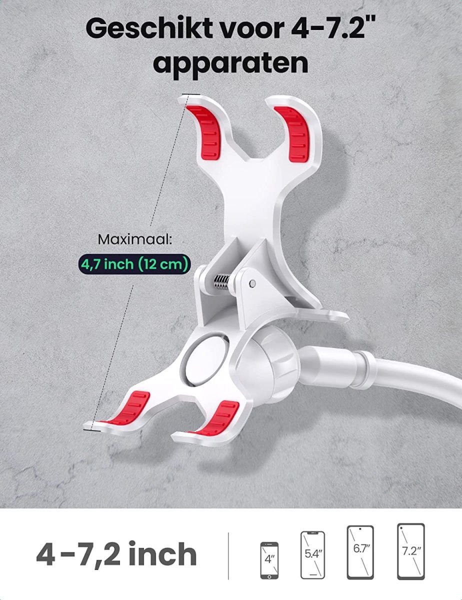 Ugreen - LP113 phone/tablet holder/stand 4 to 7.2 inches - White