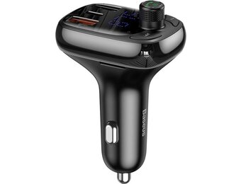 Baseus Bluetooth FM Radio Transmitter Carkit Universeel - Zwart