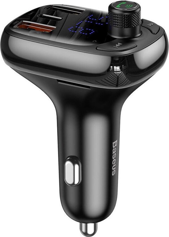 Baseus Bluetooth FM Radio Transmitter Carkit Universeel - Zwart