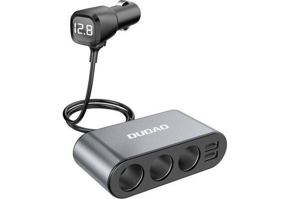 DUDAO Autolader 2x USB / 3x Sigarettenaansteker Splitter - Zwart