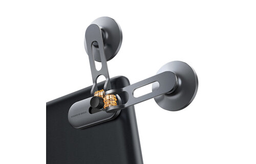 Baseus T-Space Foldable Magnetic Phone Holder for Tesla Cars - Compatible with MagSafe - Adjustable - Silver