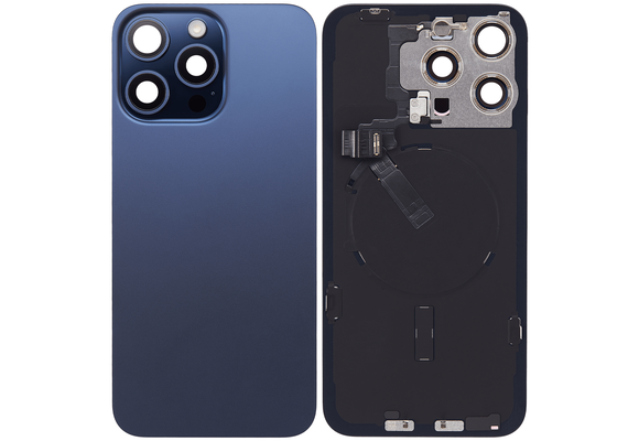 Pulled Achterkant met Wireless charging - Blue Titanium voor iPhone 15 Pro Max