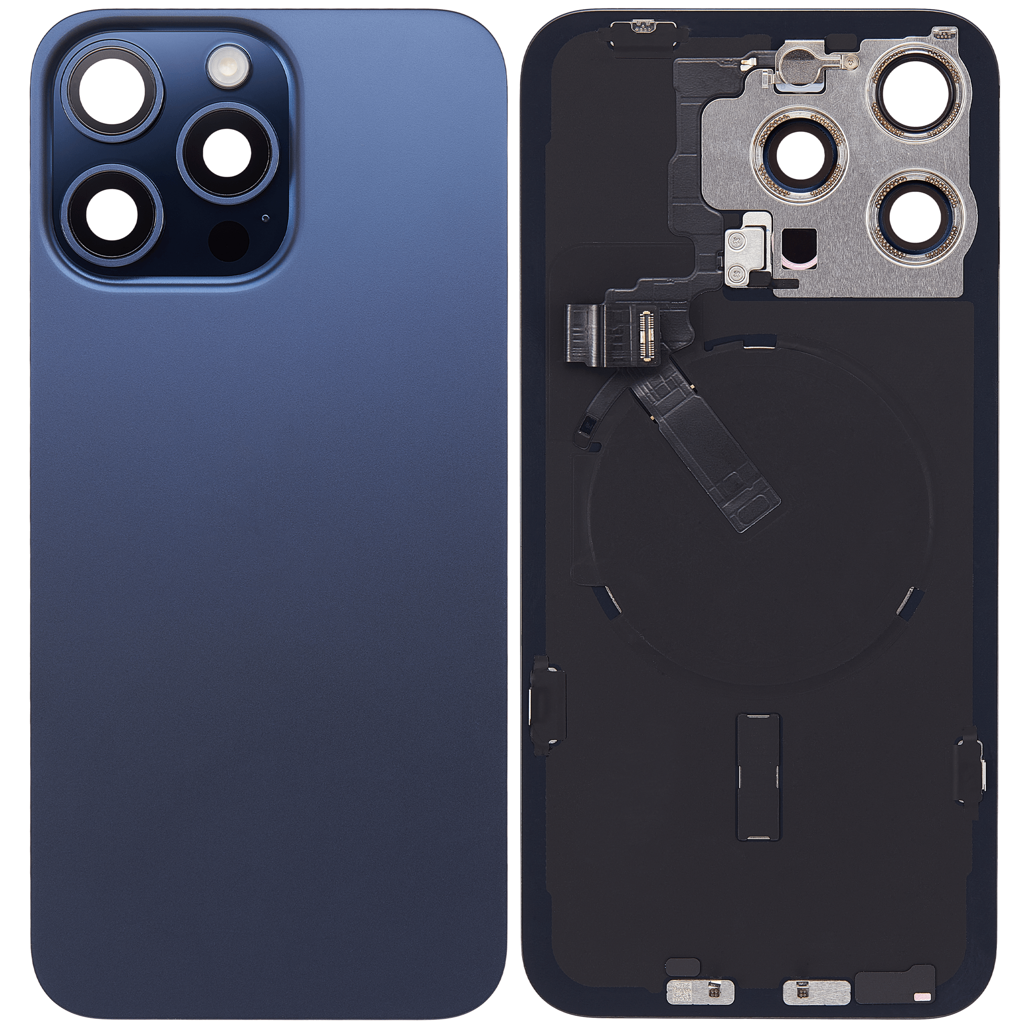 Pulled Backcover mit Wireless charging - Blue Titanium fur iPhone 15 Pro Max