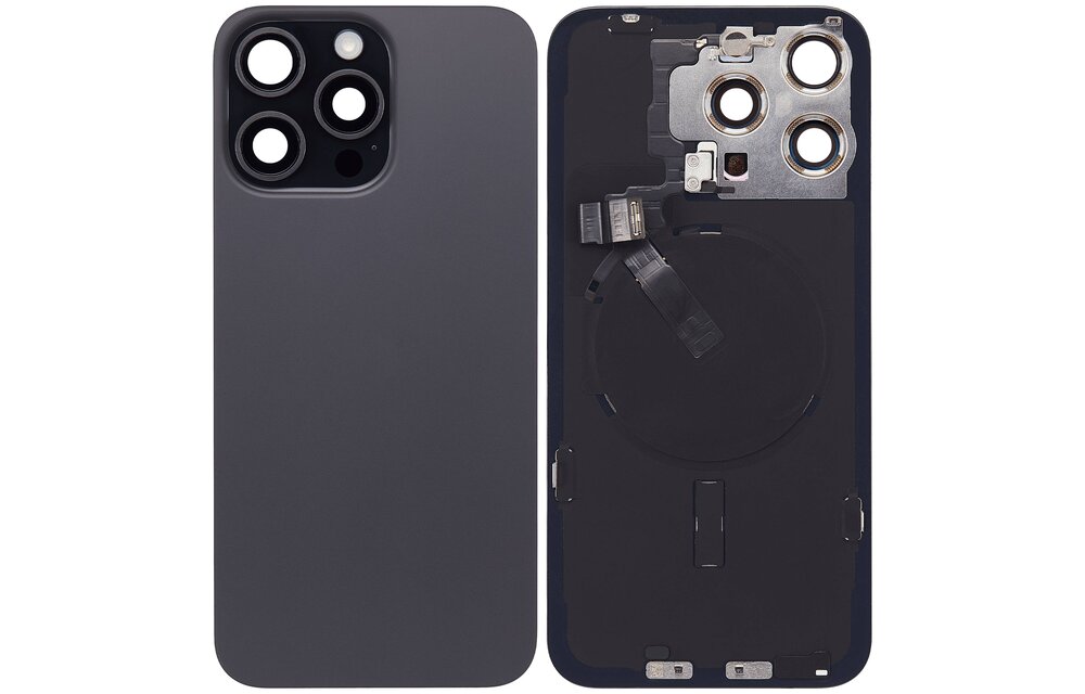 Pulled Backcover with Wireless charging - Black Titanium for iPhone 15 Pro Max