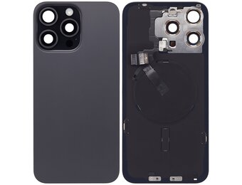 Pulled Backcover mit Wireless charging - Black Titanium fur iPhone 15 Pro Max