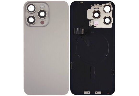 Pulled Achterkant met Wireless charging - Natural Titanium voor iPhone 15 Pro