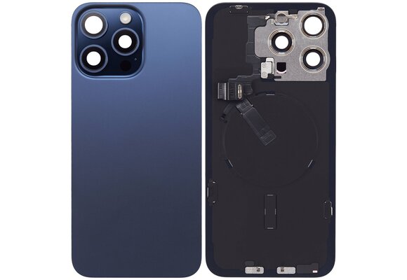 Pulled Backcover mit Wireless charging - Blue Titanium fur iPhone 15 Pro