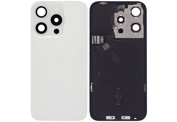 Pulled Achterkant met Wireless charging - White Titanium voor iPhone 15 Pro