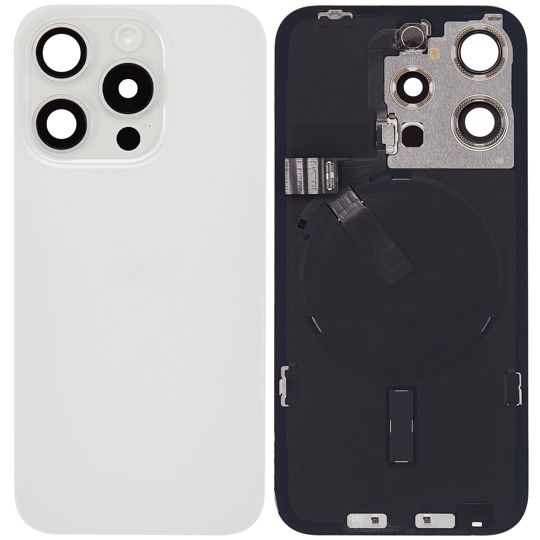 Pulled Backcover with Wireless charging - White Titanium for iPhone 15 Pro