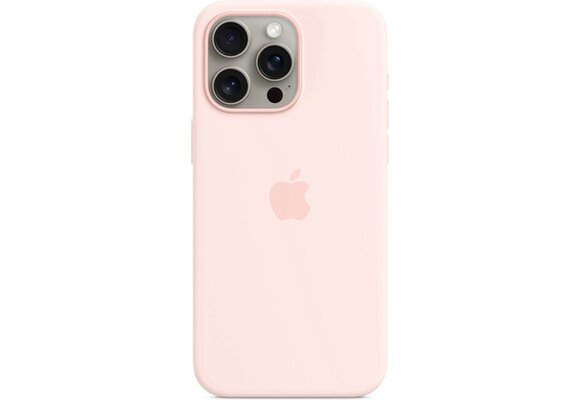 Apple MT1U3ZM/A iPhone 15 Pro Max Silicone Case w/ MagSafe - Light Pink