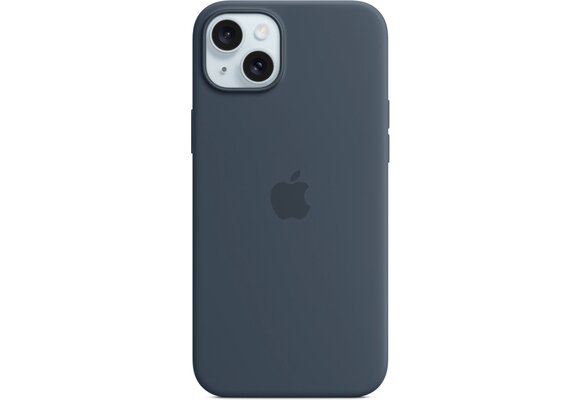 Apple MT123ZM/A iPhone 15 Plus Silicone Case w/ MagSafe - Storm Blue