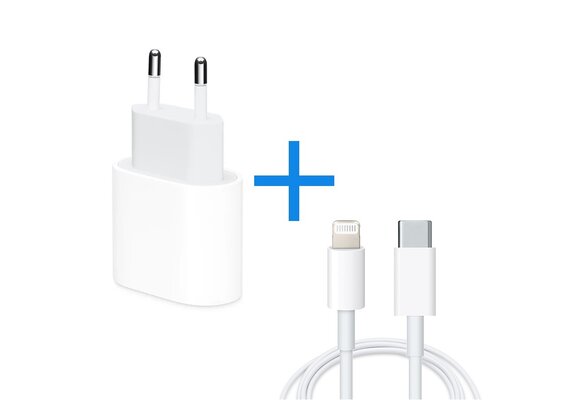 Pulled new: USB-C oplaad stekker 20W + USB-C to Lightning cable 1 meter - bulk for Apple
