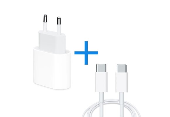 Pulled new: USB-C oplaad stekker 20W + USB-C to USB-C cable 1 meter - bulk for Apple