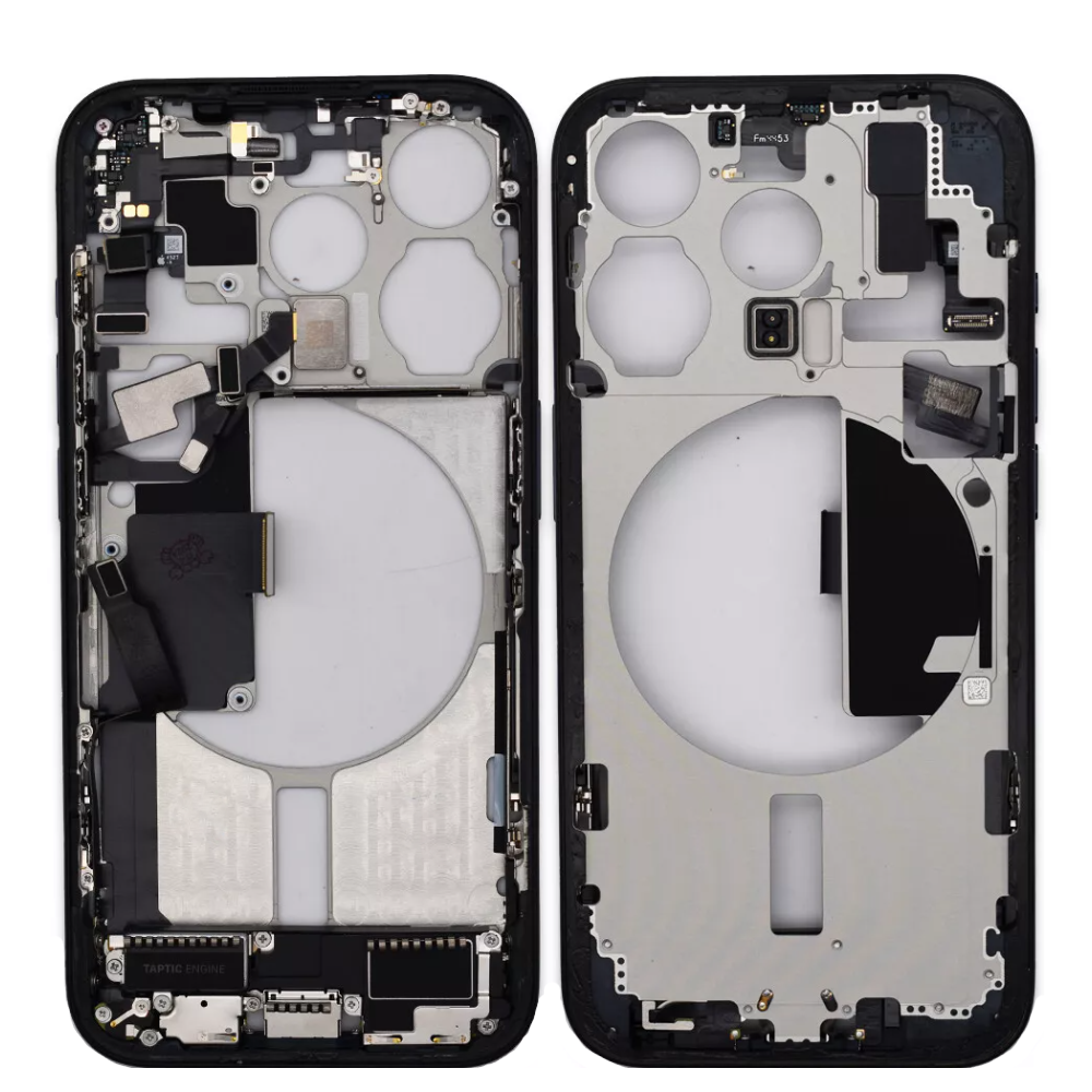 Pulled Mid frame Voll vormontiert - Black Titanium fur iPhone 15 Pro Max