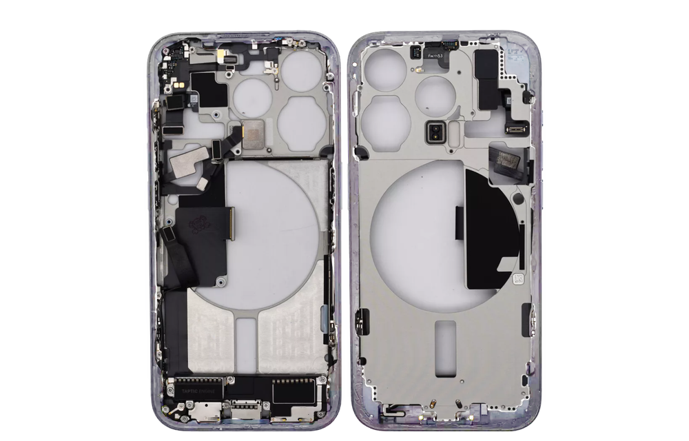 Pulled Mid frame full assembled - White Titanium for iPhone 15 Pro Pulled