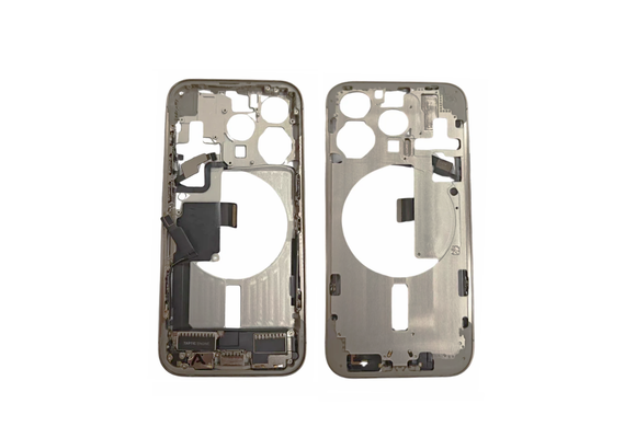 Pulled Mid frame Voll vormontiert - Naturel Titanium fur iPhone 15 Pro Max Pulled