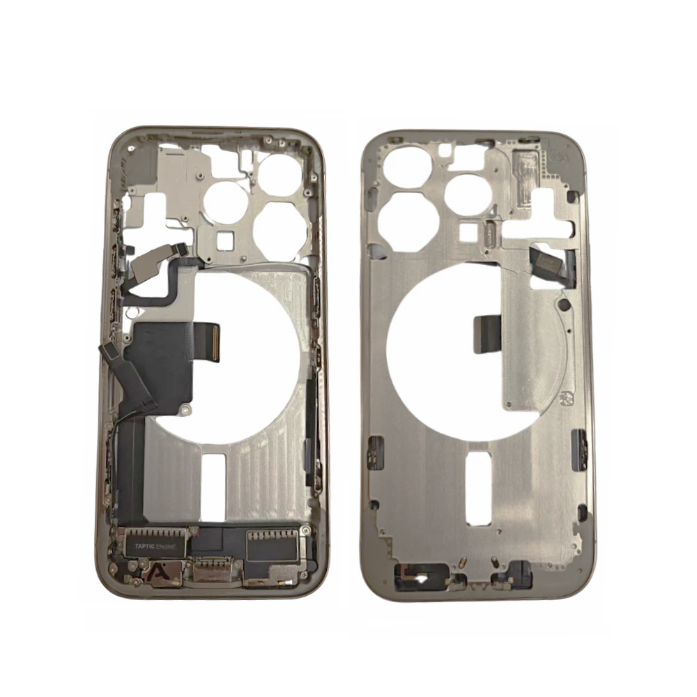 Pulled Mid frame volledig gemonteerd - Naturel Titanium voor iPhone 15 Pro Max Pulled