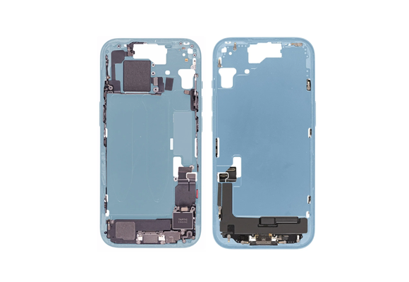 Pulled Mid frame Voll vormontiert - Blau fur iPhone 15 Pulled