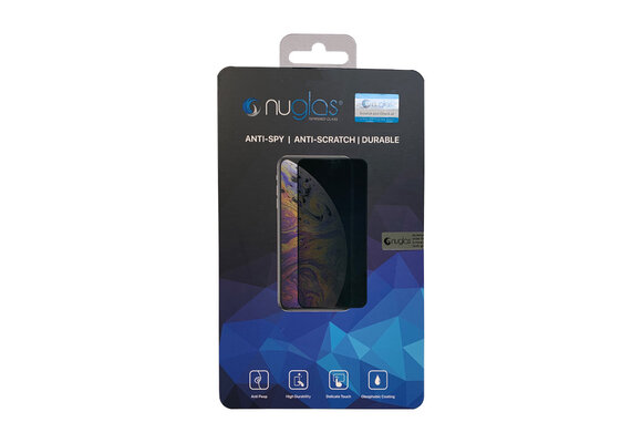 NuGlas screenprotector (5D full cover privacy) geschikt voor iPhone 16 Pro, 17 & 17 Pro