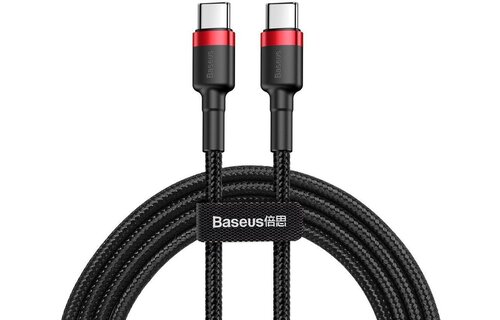 Baseus Cafule Series - USB-C naar USB-C Kabel - 1 meter - Rood/Zwart