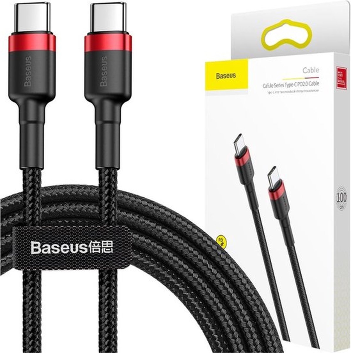 Baseus Cafule Series - USB-C to USB-C Cable - 1 Meter - Red/Black