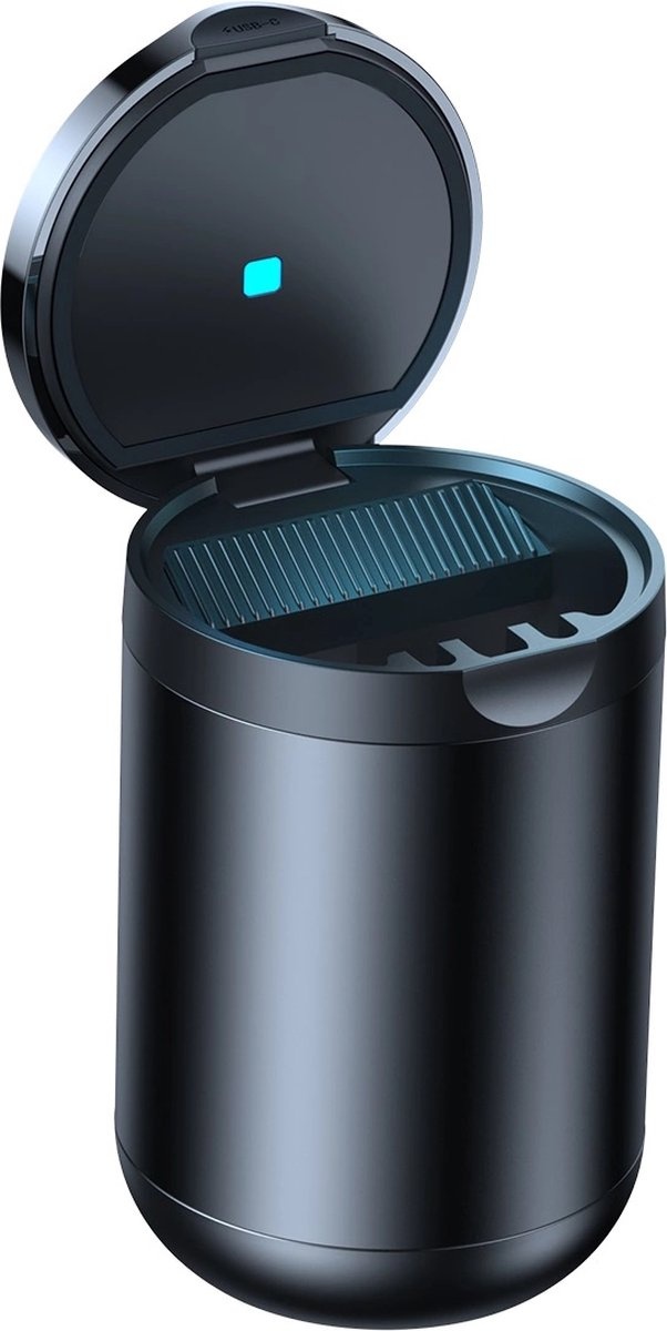 Baseus Premium Auto Aschenbecher Serie 2 mit LED - Flammenfest - Schwarz