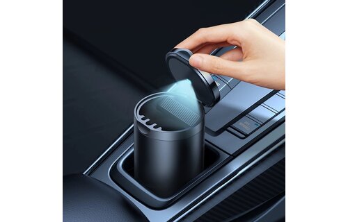 Baseus Premium Auto Aschenbecher Serie 2 mit LED - Flammenfest - Schwarz