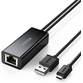 UGREEN USB Ethernet Adapter Micro USB naar RJ45 LAN Netwerkadapter voor Chromecast en TV Stick met USB 2.0 kabel voor Voeding.