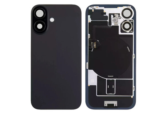 Pulled Backcover with Wireless charging - Black for iPhone 16