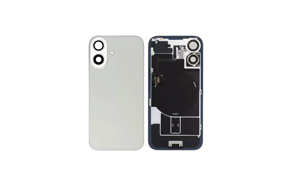 Pulled Backcover with Wireless charging - White for iPhone 16