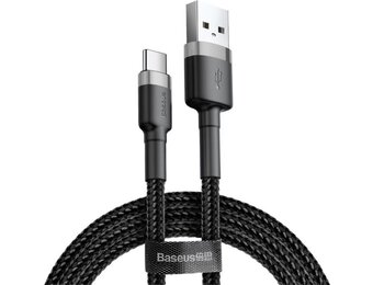 Baseus USB-C Fast Charging Cable Braided 1 Meter 3A Black Grey