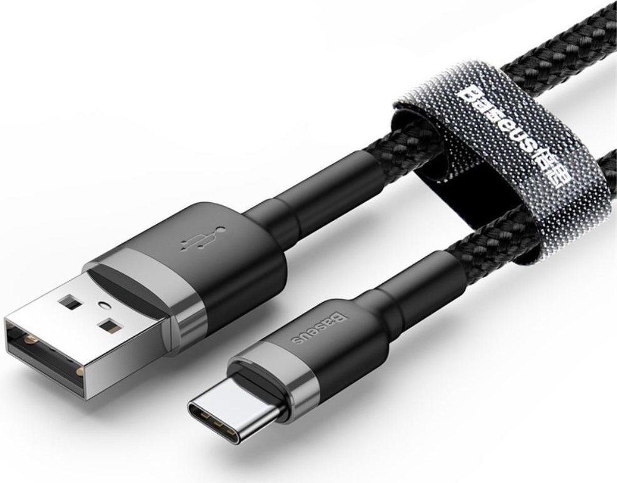 Baseus USB-C Fast Charging Cable Braided 1 Meter 3A Black Grey