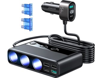 Joyroom Autolader - 9 In 1 Auto charger 154W En 1 Meter cable - Black