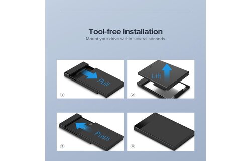 UGREEN - Externe Harde schijf behuizing voor 2'5" SATA HDD/SSD - USB3.0 - Zwart