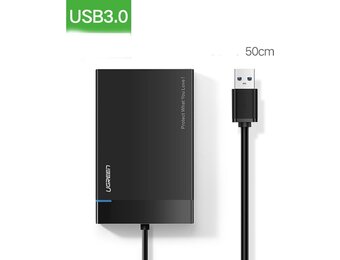 UGREEN - External Hard Drive Enclosure for 2.5" SATA HDD/SSD - USB 3.0 - Black
