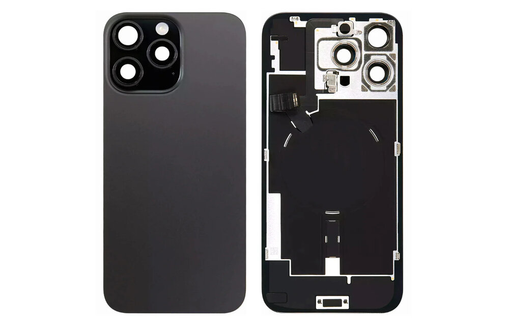 Pulled Backcover with Wireless charging - Black Titanium for iPhone 16 Pro Max